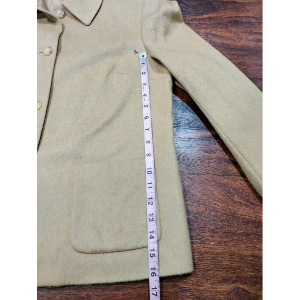 Vintage Talbots Camel Hair Long Sleeve Button Up Blazer Jacket Tan Women's 12 - Picture 15 of 16